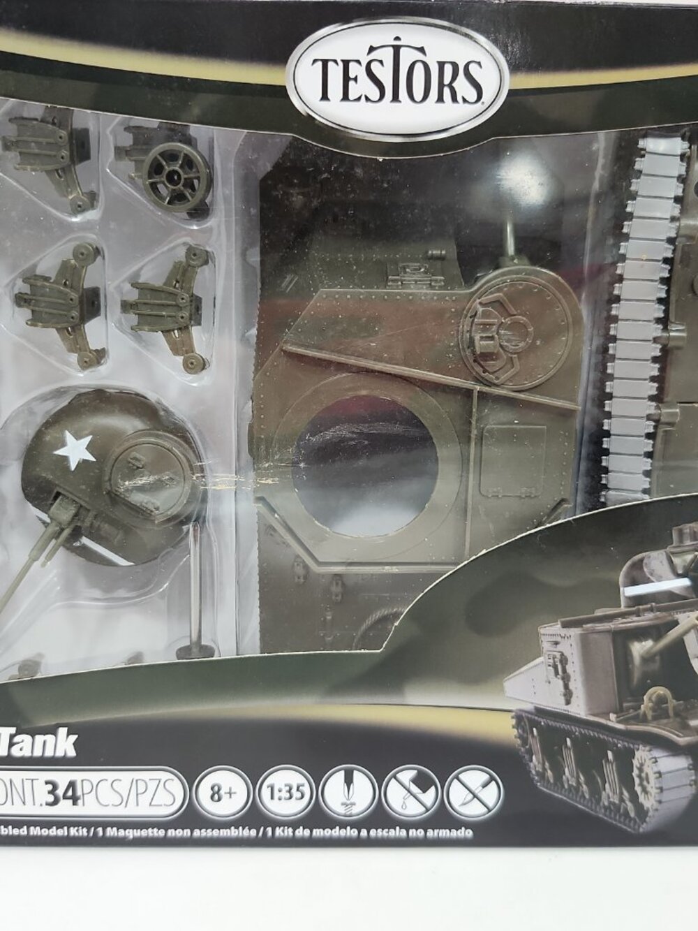 Testors #650023T US Army M3 Lee Tank Model 34 Pieces Model Kit 1:35 Scale